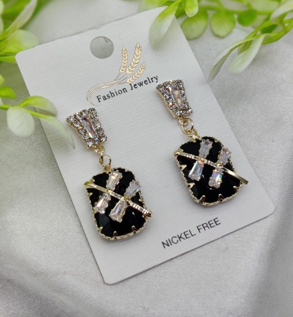 Blue Crystal Drop Earrings