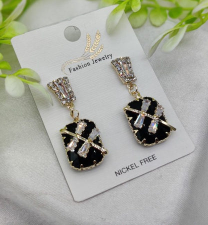 Blue Crystal Drop Earrings